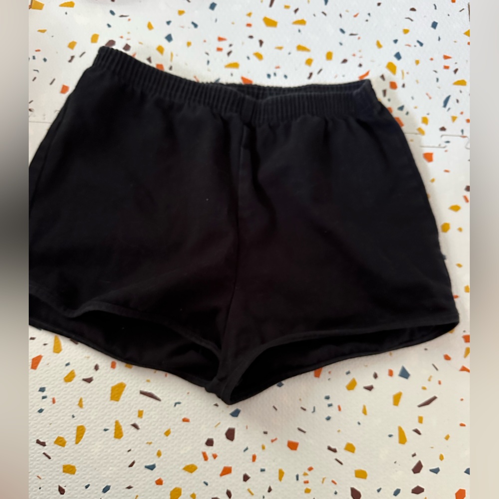 American Apparel medium black denim shorts